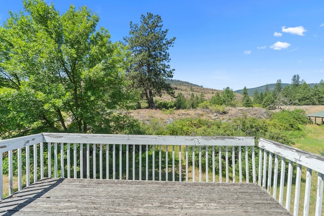 76 Kifer Rd, Kettle Falls, WA 99141 - wooden terrace featuring a mountain view