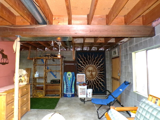 interior space with concrete floors and plenty of natural light