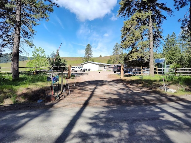 view of road with a mountain view