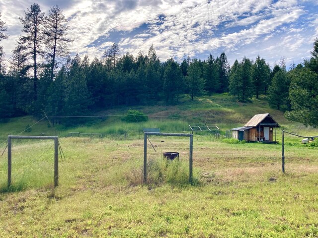 view of yard with a rural view