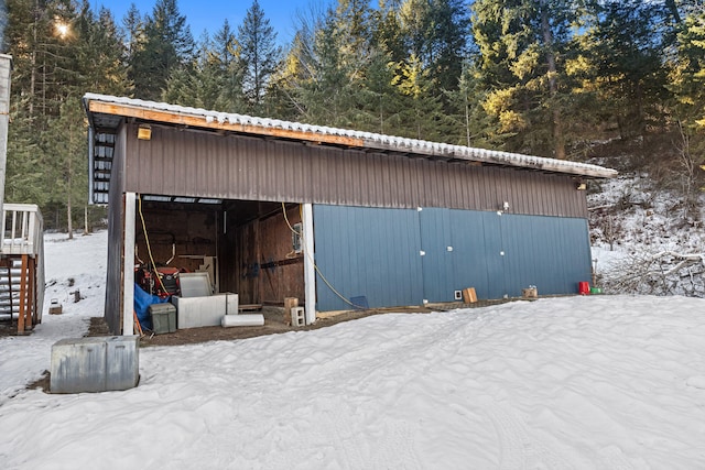 view of snow covered structure