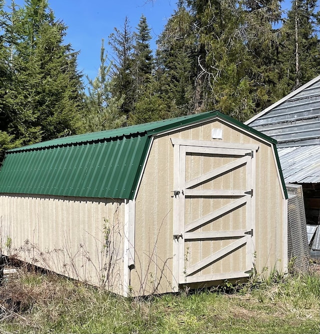 view of shed