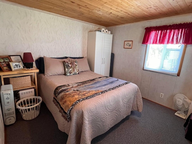 2851 Deep Lake Lopps Rd, Colville, WA 99114 - carpeted bedroom with crown molding and wood ceiling