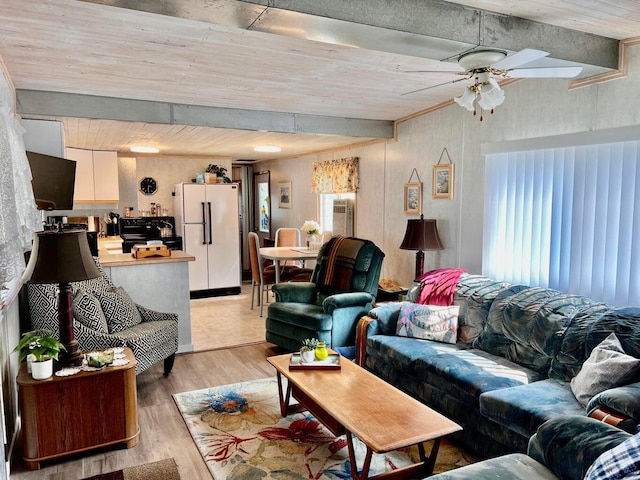 2851 Deep Lake Lopps Rd, Colville, WA 99114 - living area with a ceiling fan and light wood-style flooring