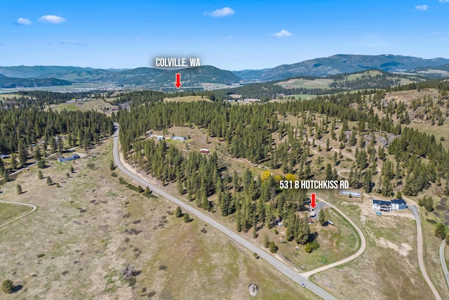 aerial view featuring a mountain view
