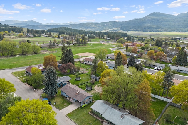 bird's eye view featuring a mountain view