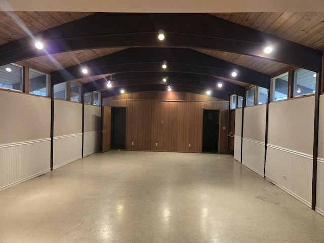 interior space featuring wood ceiling
