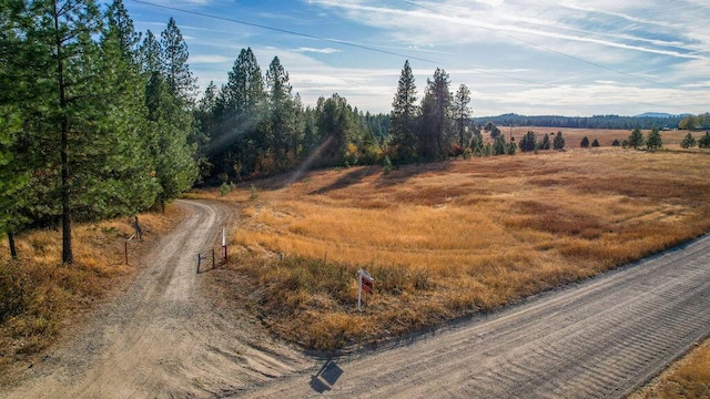 view of road featuring a rural view