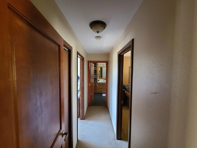 corridor featuring carpet flooring