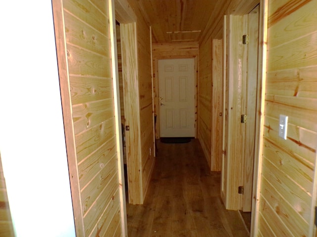 3121 Fifteen Mile Creek Rd, Kettle Falls, WA 99141 - hall with wooden ceiling, wood walls, and wood finished floors