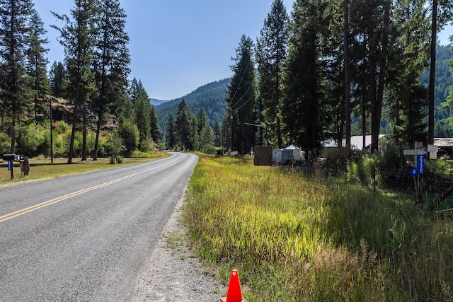 view of road featuring a mountain view