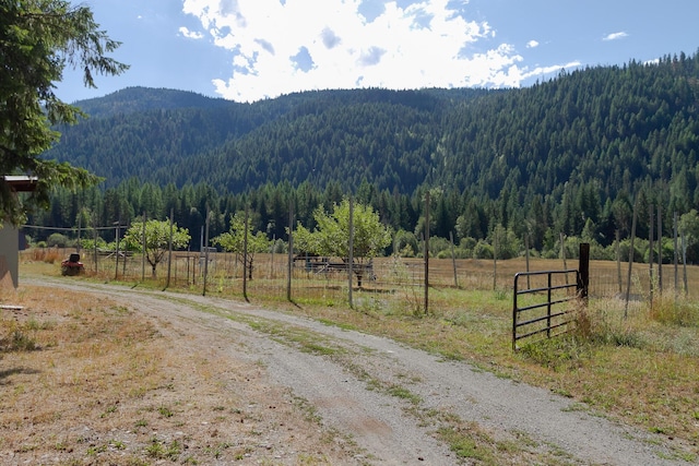 view of mountain feature featuring a rural view