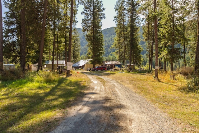 view of road with a mountain view