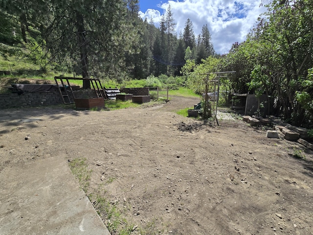 view of yard featuring a vegetable garden