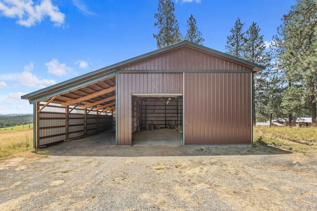 view of garage