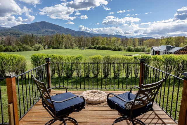 balcony with a mountain view