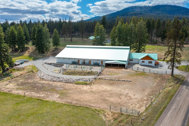 drone / aerial view with a mountain view