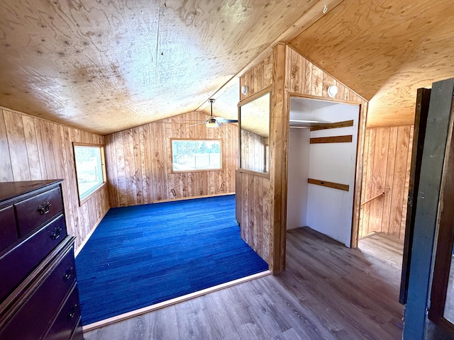 3305 Bradeen Rd, Rice, WA 99167 - additional living space featuring wooden walls, vaulted ceiling, wood finished floors, and wooden ceiling