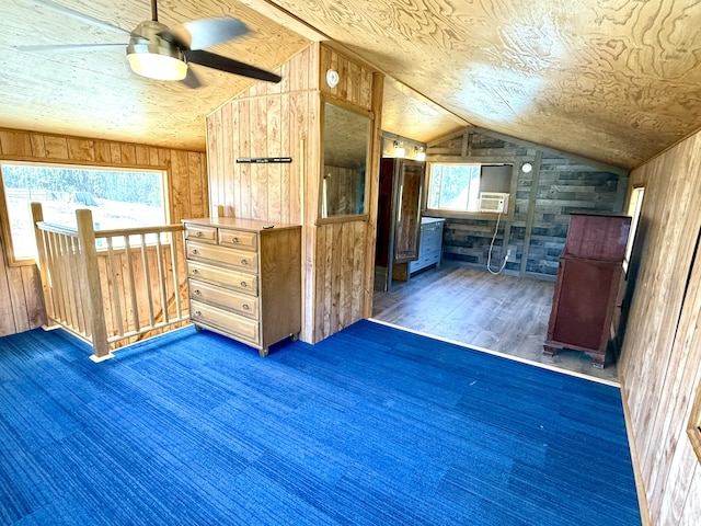 3305 Bradeen Rd, Rice, WA 99167 - bonus room with wood walls, lofted ceiling, ceiling fan, and wood finished floors
