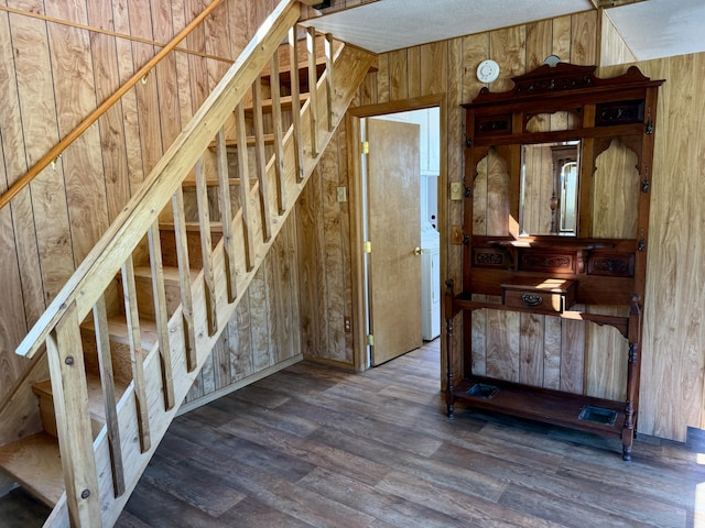 3305 Bradeen Rd, Rice, WA 99167 - stairway featuring wooden walls and wood finished floors