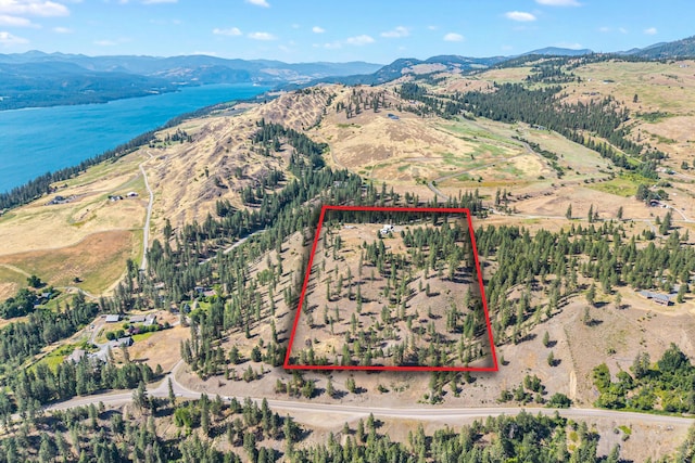 3305 Bradeen Rd, Rice, WA 99167 - aerial overview of property's location with a water and mountain view and property parcel outlined