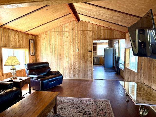 3305 Bradeen Rd, Rice, WA 99167 - living room with wooden walls, wood-type flooring, and wooden ceiling