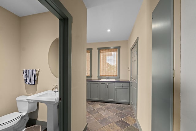 bathroom with sink and toilet