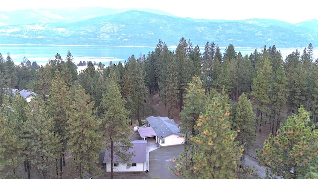 drone / aerial view with a mountain view