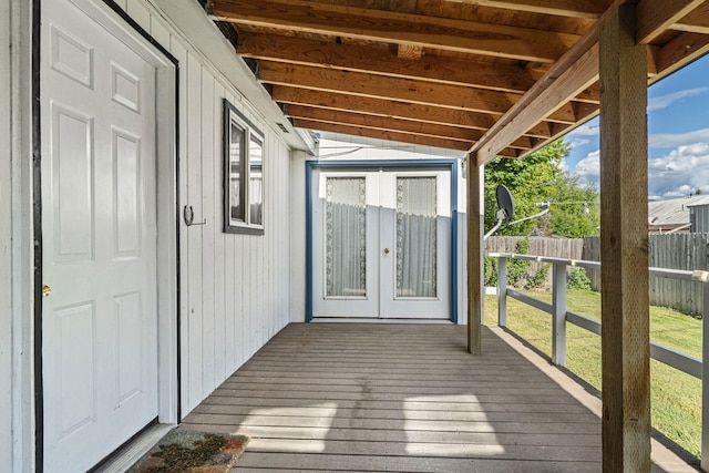 505 W Court Ave, Chewelah, WA 99109 - wooden deck with french doors