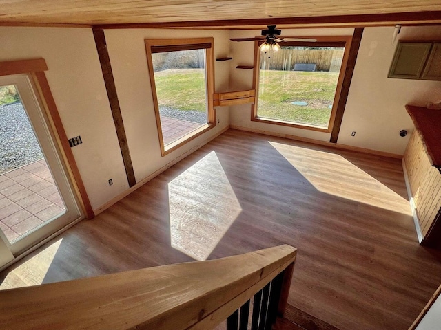 3705 Hope Way, Kettle Falls, WA 99141 - dining room featuring wood finished floors, ceiling fan, and baseboards