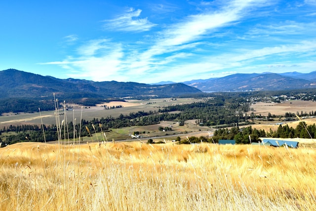 view of mountain feature with a rural view