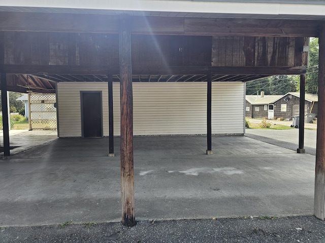 view of garage