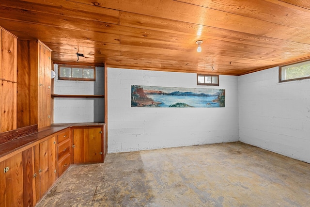 interior space featuring plenty of natural light and wood ceiling