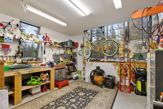 420 Palmer Ln, Chewelah, WA 99109 - interior space with a workshop area and concrete floors