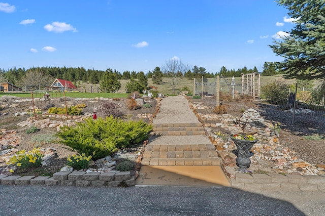 view of yard with fence