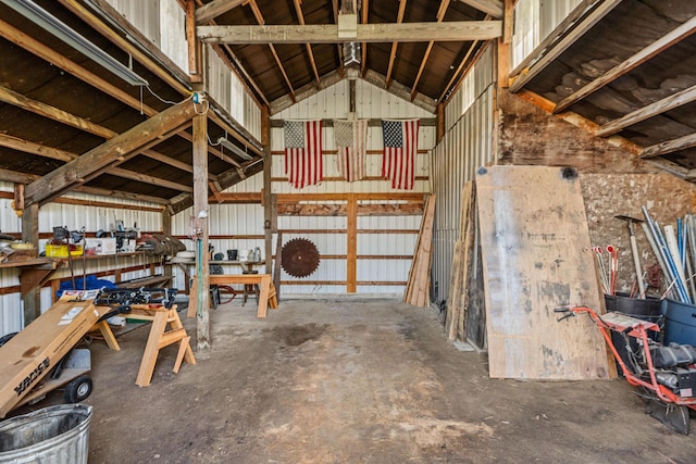 interior space with vaulted ceiling