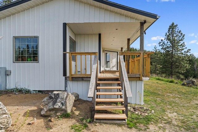 exterior space featuring a wooden deck