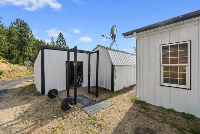 view of shed