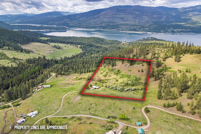 1625 Bear Mountain Way, Kettle Falls, WA 99141 - aerial view featuring a forest view and a water and mountain view