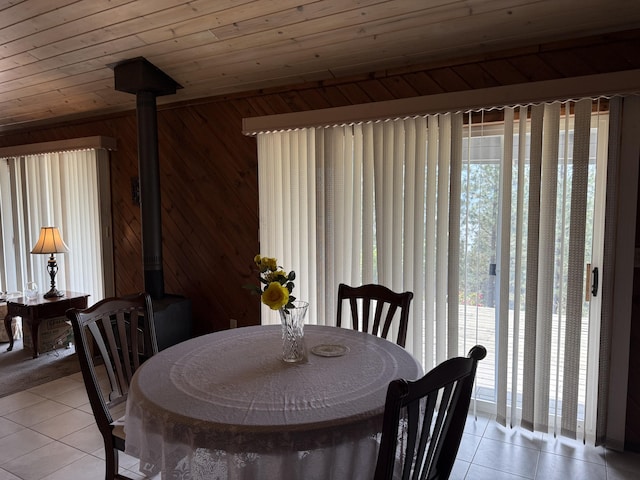 11 Crestview Dr, Kettle Falls, WA 99141 - dining room with light tile patterned floors and wooden walls