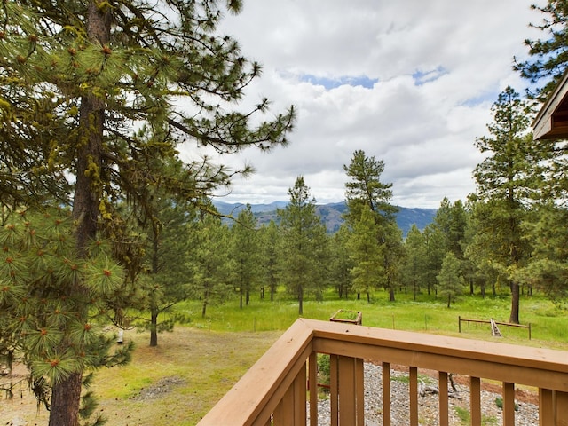 view of yard with a mountain view