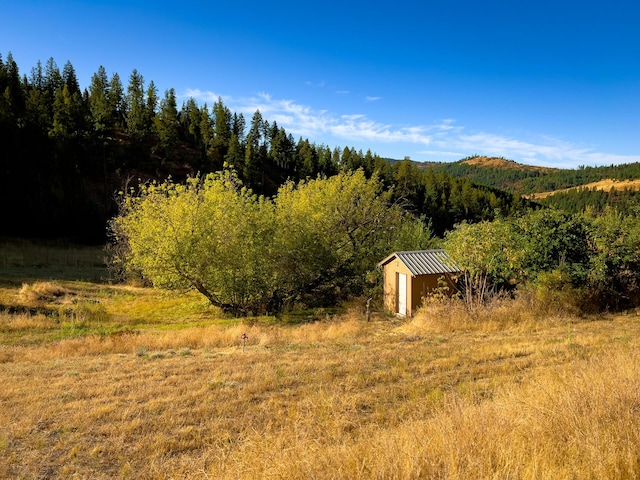 property view of mountains featuring a view of trees