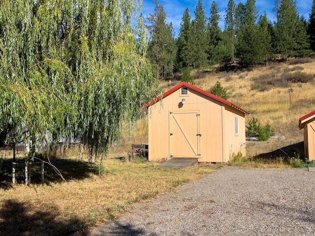 view of shed