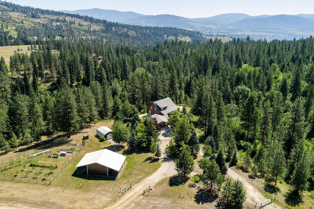 aerial view featuring a mountain view