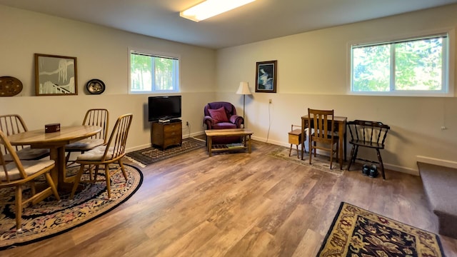 dining area featuring hardwood / wood-style flooring