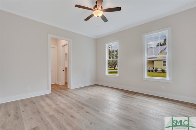 49 Salt Marsh Dr, Midway, GA 31320 - empty room featuring ceiling fan and light hardwood / wood-style floors