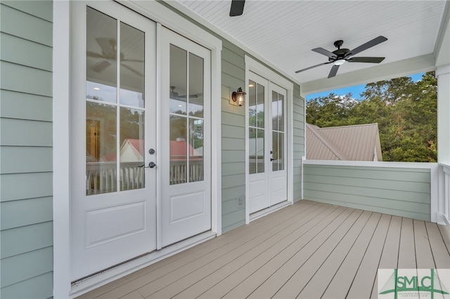 49 Salt Marsh Dr, Midway, GA 31320 - wooden deck featuring ceiling fan