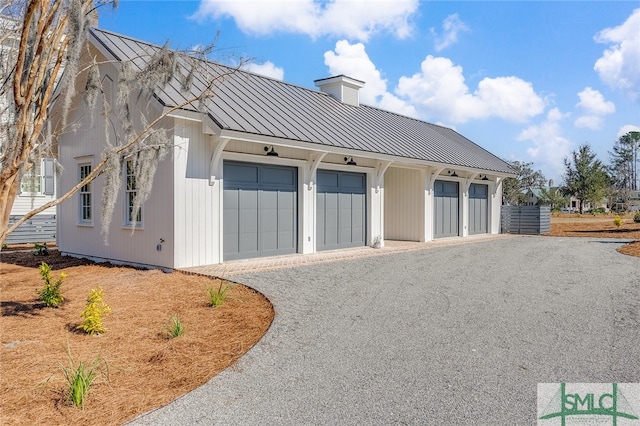 exterior space featuring a garage