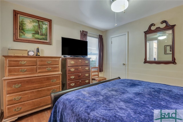 116 E 66th St, Savannah, GA 31405 - bedroom featuring ceiling fan and hardwood / wood-style floors