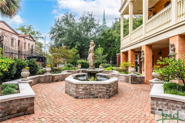 view of patio with a balcony